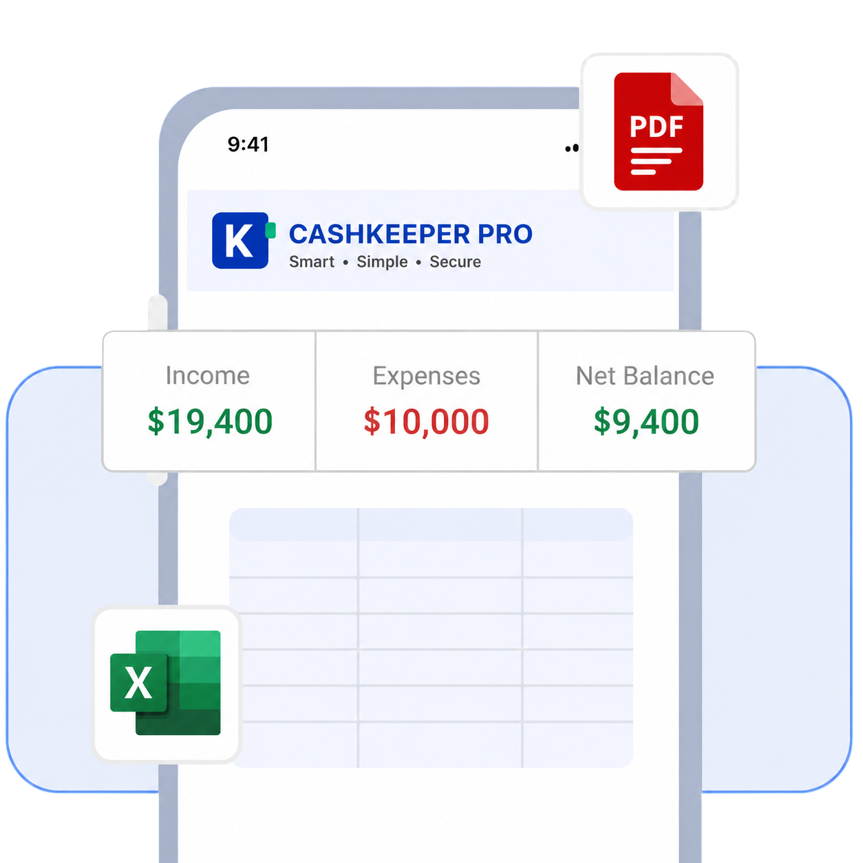 PDF and Excel report preview